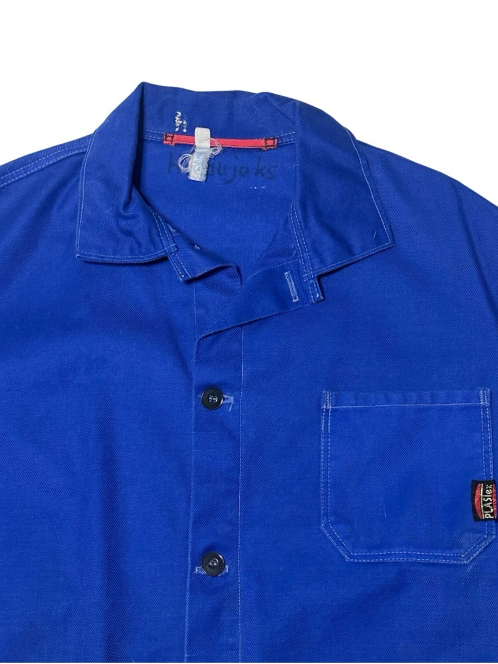 Vintage French Chore Jacket Bleu de Travail Workwear Coat Blue Plastex Sz M